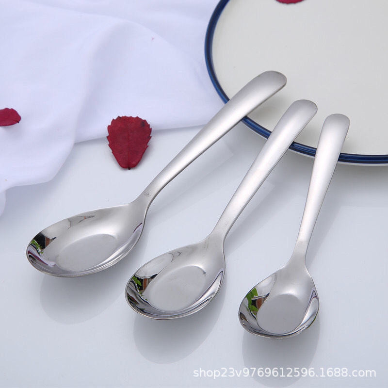 Stainless Steel Spoons for Daily Use, Deep Bowl Spoons, Household Soup Spoons, Children's Tableware Wholesale, Mirror Polished for Feeding