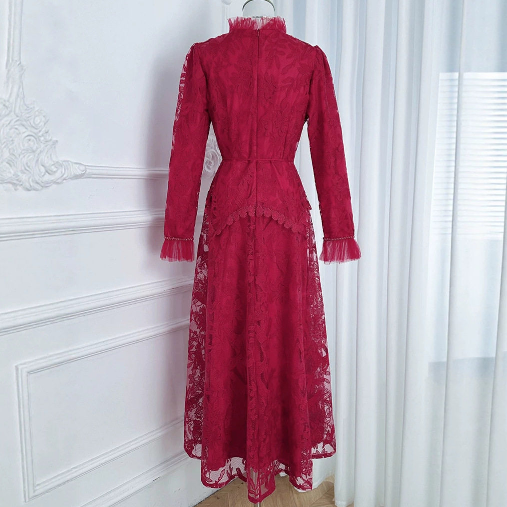 Embroidered Mesh Panel Dress Pleated Design Beaded Details Elegant Waist Belt Formal Occasion Customizable Options