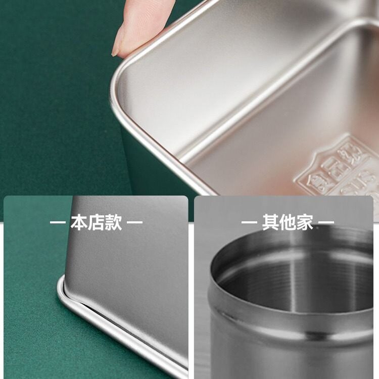 304 stainless steel sample box kindergarten school factory canteen food sample bottle kitchen dish box Square