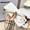 8064 New TR90 Round Frame Anti-Blue Light Glasses Korean Style Plain Online Popular Screwless Ultra Light Tea Glasses Frame