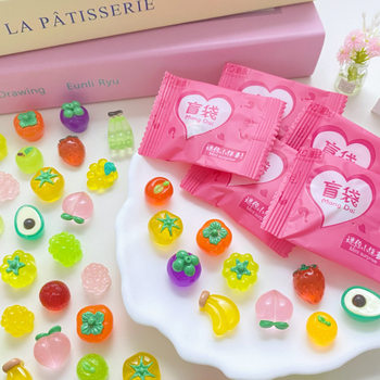 Blind Box Fruit and Vegetable Miniature Apple Mangosteen Figurines Food Play Model Children's Pretend Play Toys Blind Box Educational