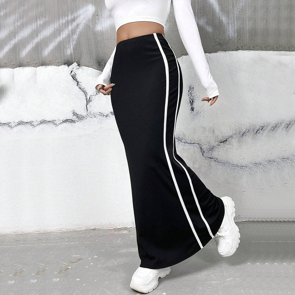 Color Block Bodycon Maxi Skirt Spring Summer Collection Slim Fit Vacation Style Wholesale Available