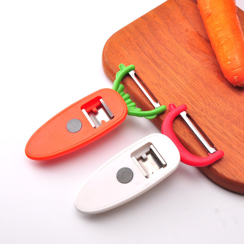 Magnet Bottle Opener Stainless Steel Peeler Multifunctional Peeler Household Radish Potato Planer Kitchen Tool