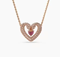 Rose gold swan love diamond necklace