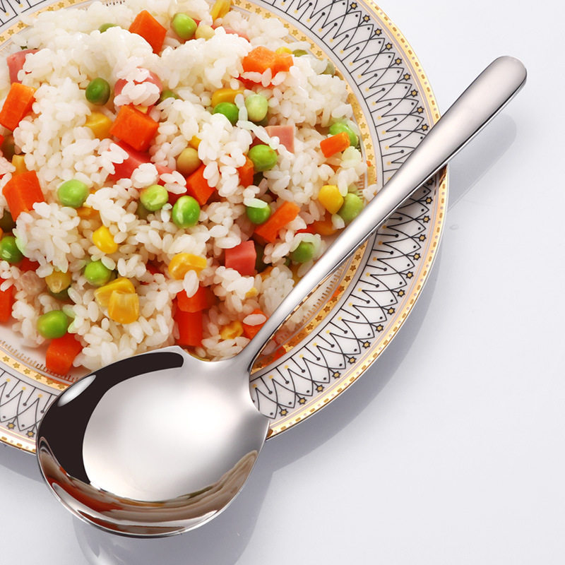 Dining Table Public Spoon 304 Stainless Steel Dinner Buffet Serving Spoon Hotel Restaurant Large Public Spoon Canteen Serving Spoon