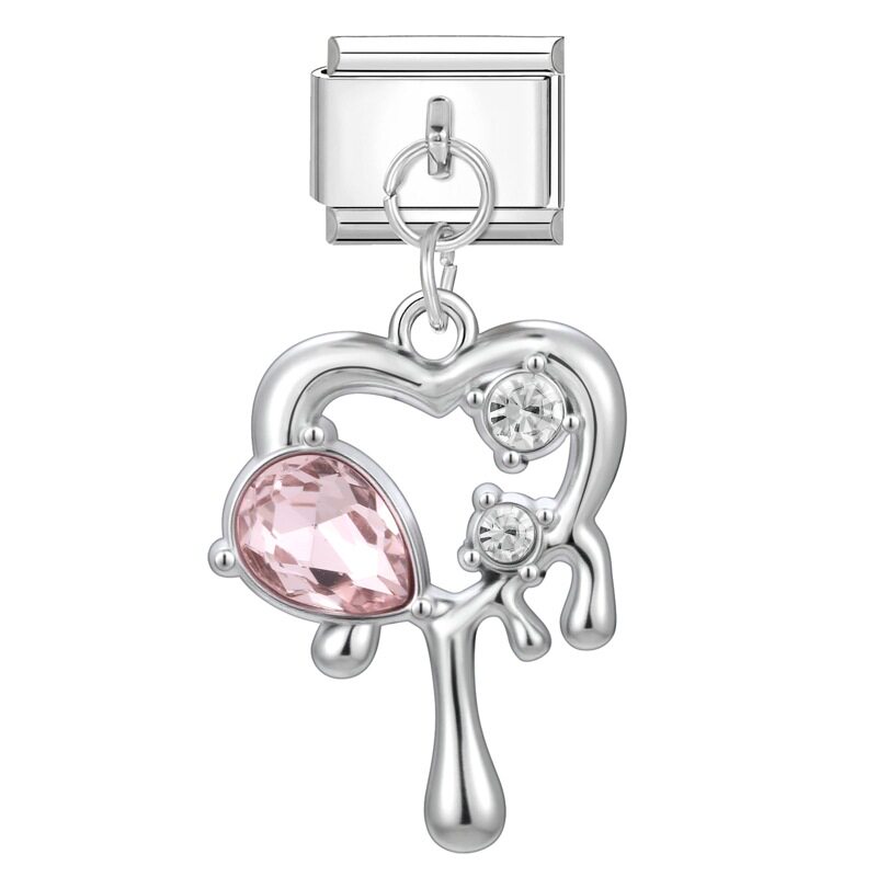 スチールボトムペンダント-ピンクハート