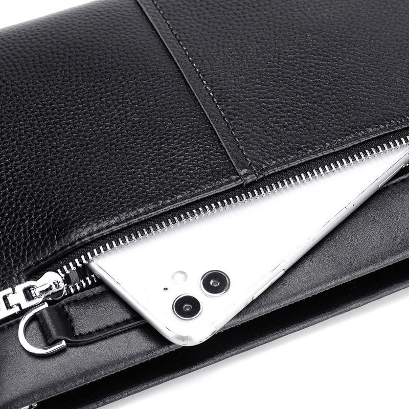 Sachi Kangaroo Men's New Genuine Leather Clutch Bag Casual Travel First Layer Cowhide Envelope Coin Purse