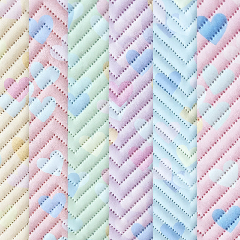 Factory direct 0.9mm rainbow gradient love leather PU fabric decoration gift box luggage shoes leather