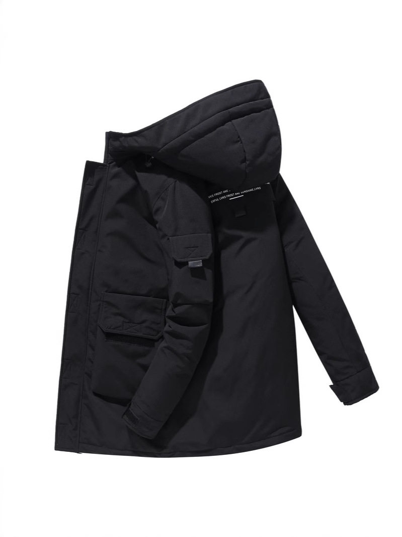 Directly Approved by the Manufacturer, Winter Unisex down Jacket, Thickened Coat, Mid-Length Workwear, Casual Trendy Brand, Thickened for Cold Protection