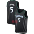 Timberwolves no. 5 black retro heat press