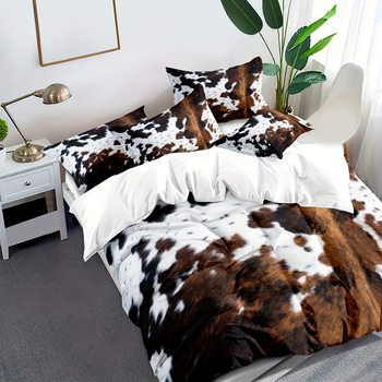 Soft and comfortable cow print duvet suit bedding for bedroom and guest room factory direct sale