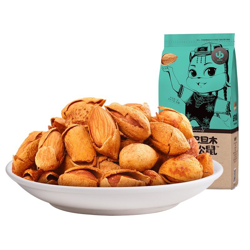 [Three Squirrels Hand-Peeled Almonds 160g] Daily Nut Roasted Seeds Snacks Snacks Specialty Dried Flat Apricots