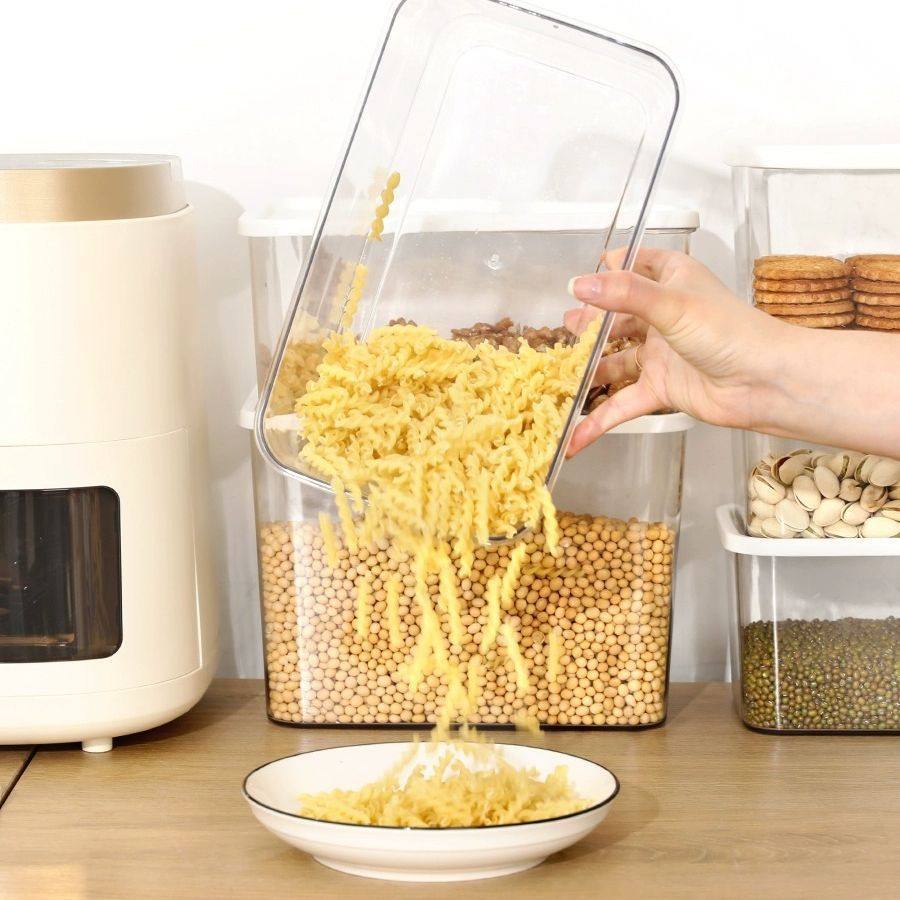 Grains sealed cans transparent dry food grain tea biscuits kitchen food storage box fresh sealed crisper