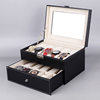 Qingyu packaging black PU leather 6102 watch box high-end watch storage box mechanical watch display box