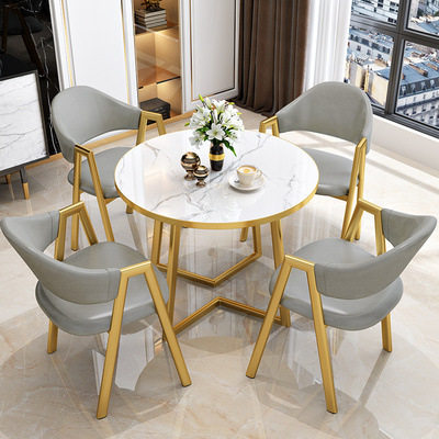 Light luxury negotiation table and chair combination cafe mi...