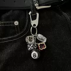 Ainwos Cross-Border High-End Original Ice Cube Black Eight Keychain High-Value Handmade Cleanfit Bag Pendant