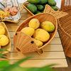Fruit Plate Rattan Storage Fruit Plate Cute Desktop Knitted Bread Basket Living Room Kitchen Storage Basket Snack Storage Basket