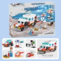 8732-8A color box [anti-epidemic Warrior team] 6-in-1*122 particles