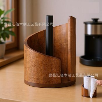 Cross-Border Wooden Desktop Storage Paper Towel Holder Home Office Kitchen Living Room Organizing Paper Solid Wood Creative Storage Rack