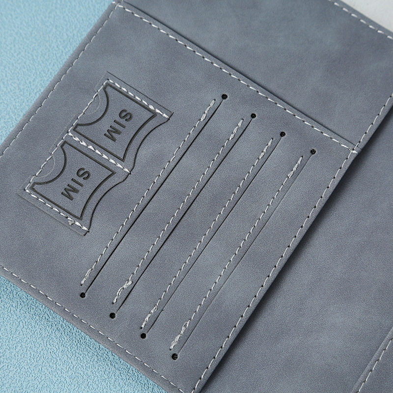 Ready-Made Pu Magnetic Buckle Rfid Passport Holder with Printable Pattern, Multifunctional Waterproof Anti-Theft Anti-Magnetic Ticket Holder Card Case