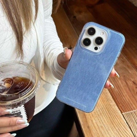 Korean Ins Denim Color Iphone16Promax Female 14/Applicable Mobile Phone Case 17/15 High-End Niche