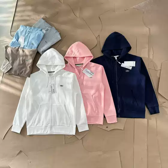 Cross-Border 7-Color Set Lac Crocodile 360g Healthy Cloth Embroidered Zipper Cardigan Sweatshirt Hoodie Sweatpants Small Pants