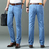 Ice Silk Cotton Middle-aged Jeans Men's Summer Thin High-end Stretch Business Casual Loose Straight Jeans