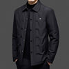 Shirt Style Men's down Jacket Middle-Aged Business Casual Lapel Snap Button Warm Jacket White Duck down Jacket Winter Wear