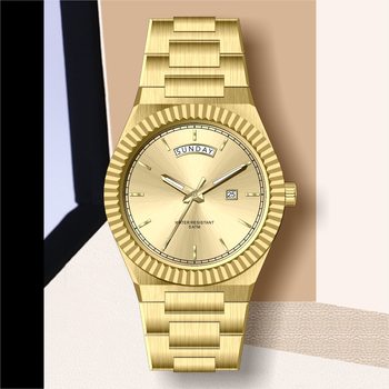 Laojia Business Men's Datejust Quartz Waterproof Steel Band Men's Watch Foreign Trade Aliexpress Dropshipping Large Dial