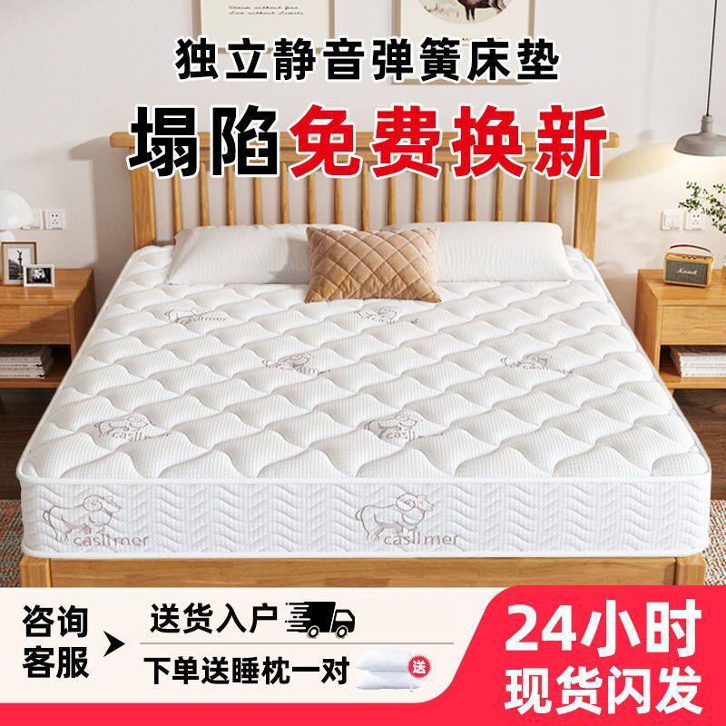 Mattress for Home Use, Soft and Firm, 20cm Thick, Double, 1.95m Economical Spring Mattress for Rental Apartments