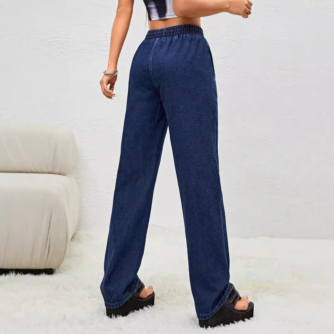Womens Fashion Slim Fit Straight Leg Jeans New Style Comfortable Fabric Versatile for Casual Wear Wholesale Available