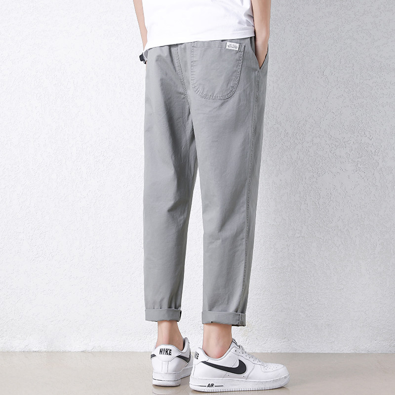休闲裤子男士春夏季爆款宽松直筒2026新款工装潮牌九分运动长裤子