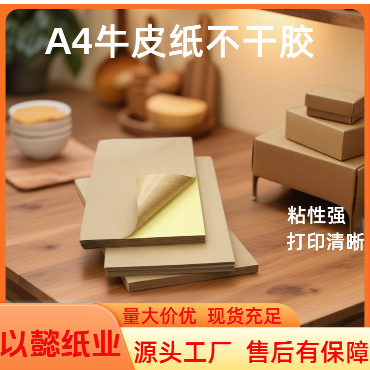 A4 Kraft Paper Dry Glue 210*297 Label Paper Dark Brown Matte Carton Color Laser Inkjet Adhesive Self-Adhesive