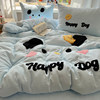 Class a Bedding Four-Piece Set Pure Washed Cotton 2025 New Style Bed Sheet Duvet Cover Cartoon Student Dormitory Three-Piece Set 4