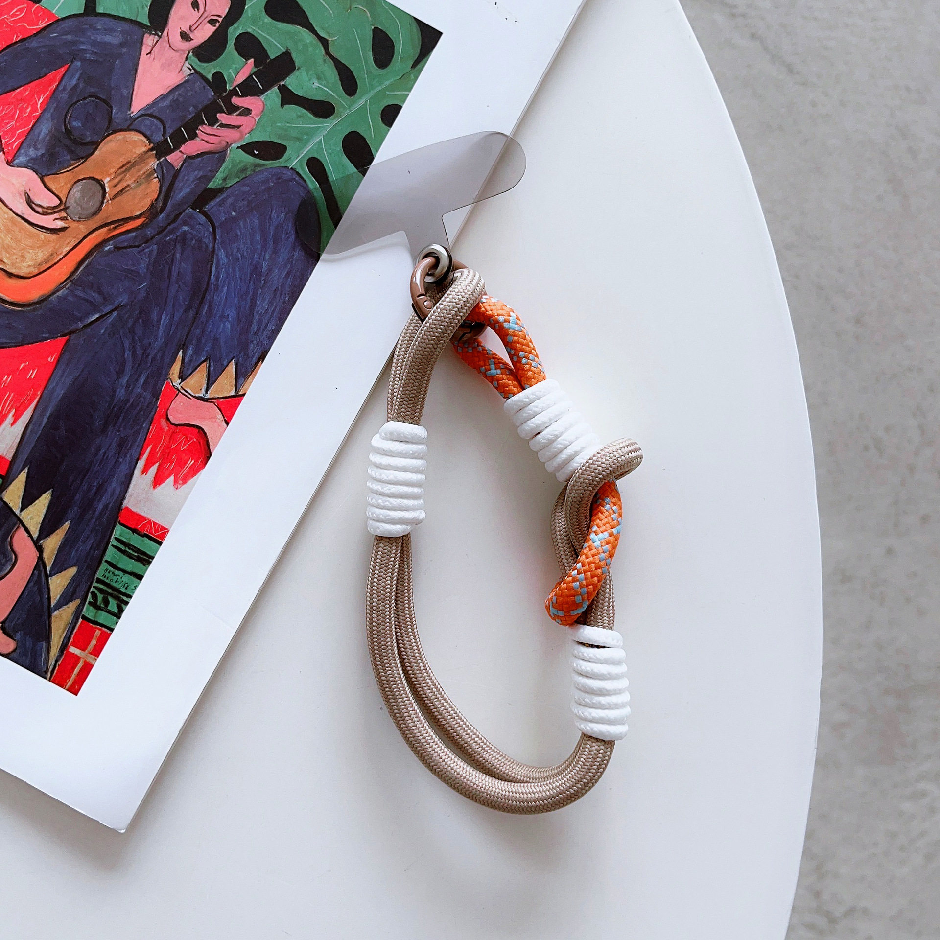 适用各种手机壳配件吊挂坠拼彩色短挂绳双边双头锁扣带卡片装饰品