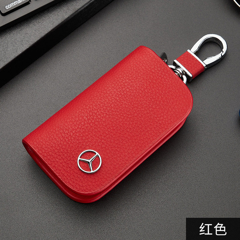 Car key bag men's leather zipper wholesale key bag cowhide universal car multi-function household key bag women