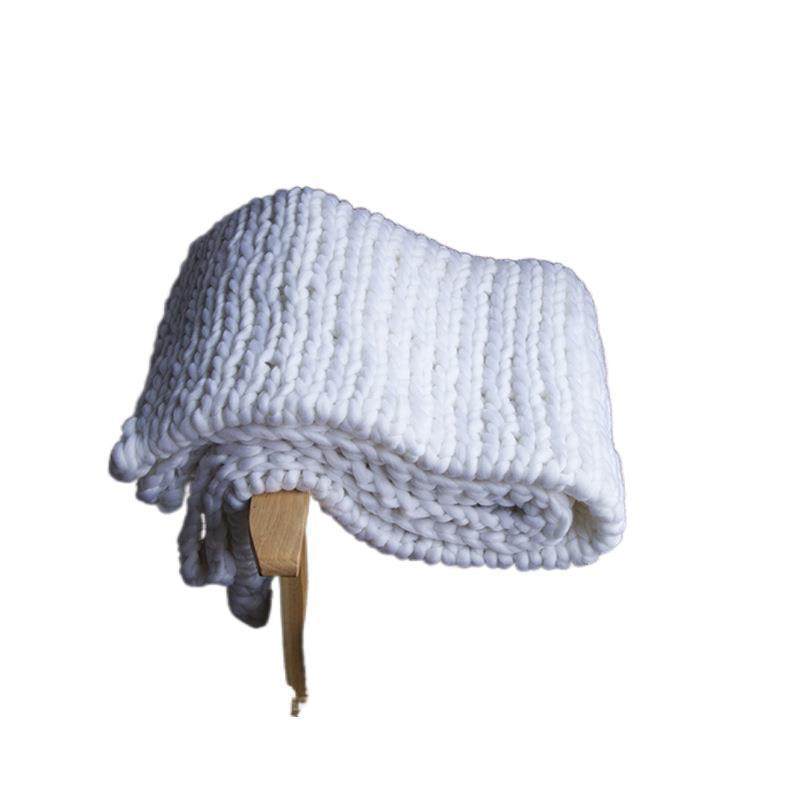Cross-Border Supply New Thick Thread Knitted Blanket Icelandic Wool Knitted Blanket Throw Blanket Wool Blanket Manufacturer