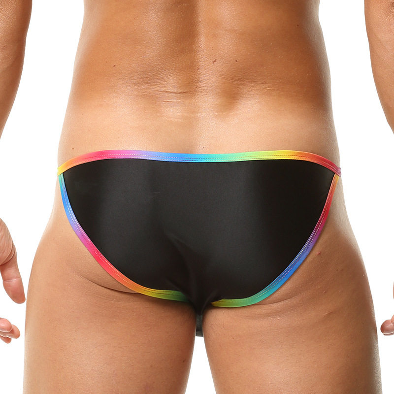 男士可拆卸高叉内裤纯色 U凸囊袋亮光湿滑彩带运动性感大码三角裤,淘宝优惠券,粉丝福利购,淘宝优惠卷