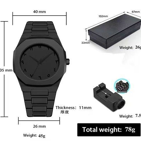 New Men's Watch, Men's Watch, High-End Black Feel, Oil Surface Coating, Life Waterproof, Guangzhou Watch Hot Style