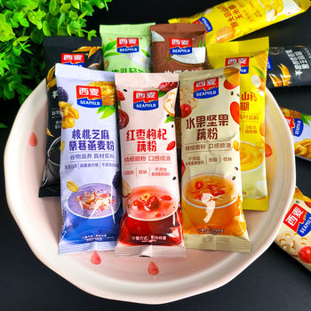 Seamild Oatmeal Bulk Individual Small Packages Black Sesame Red Date Soy Milk Cereal Coarse Grain Instant Breakfast Snack