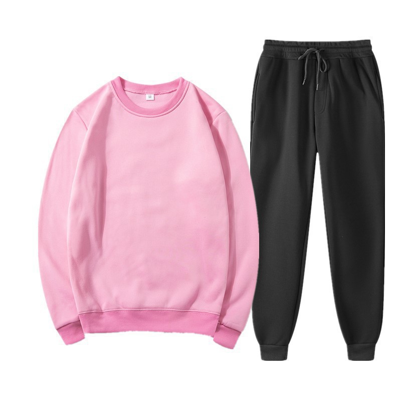 厂家直销2023欧美外贸男士运动时尚休闲冬季印花圆领卫衣长裤套装