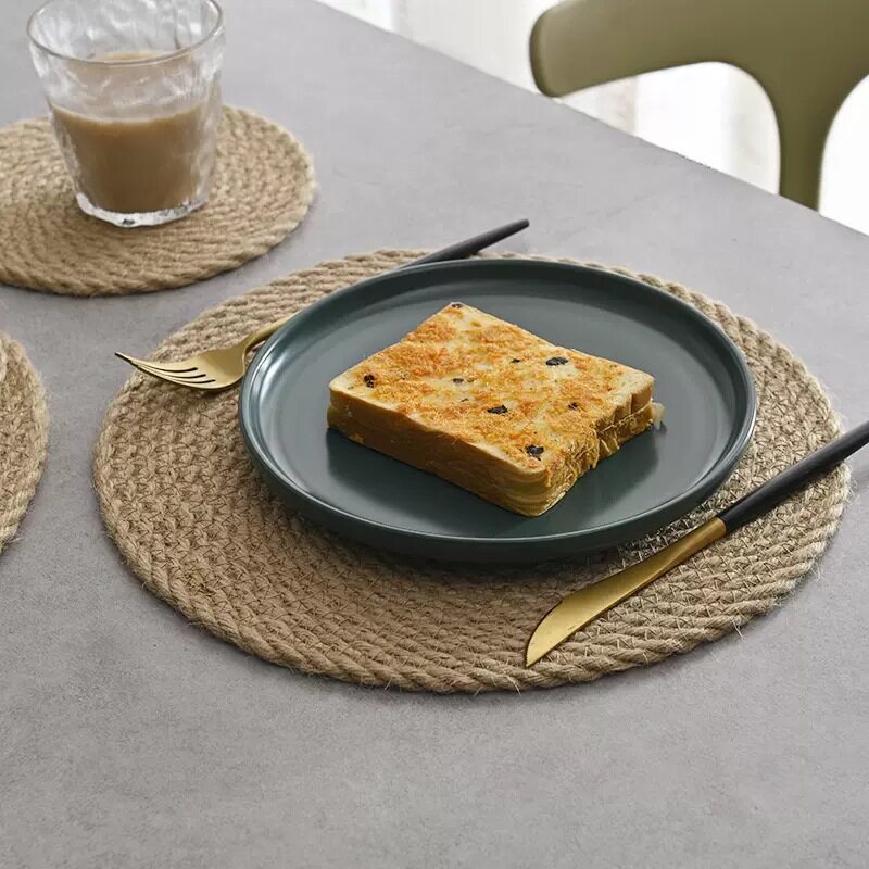 Cross-border Linen Cotton Rope Braided Heat Insulation Mat Anti-scalding Dining Mat Pot Mat Dining Plate Mat Dining Table Mat Vegetable Mat Bowl Household Coaster