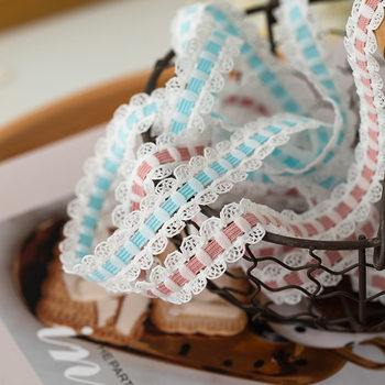 Factory Direct sales 1.7CM blue pink ball double-sided mesh Bud elastic band DIY toy doll decorative elastic