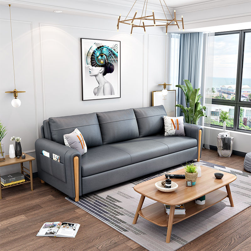 折叠沙发床两用多功能可拆洗小户型客厅双人伸缩储物科技布沙发床