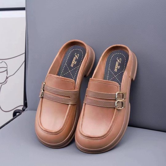 Cross-border Women's Spring All-match Fashionable Casual British Style Soft-soled Loafers for Office workers Women's Platform Slippers