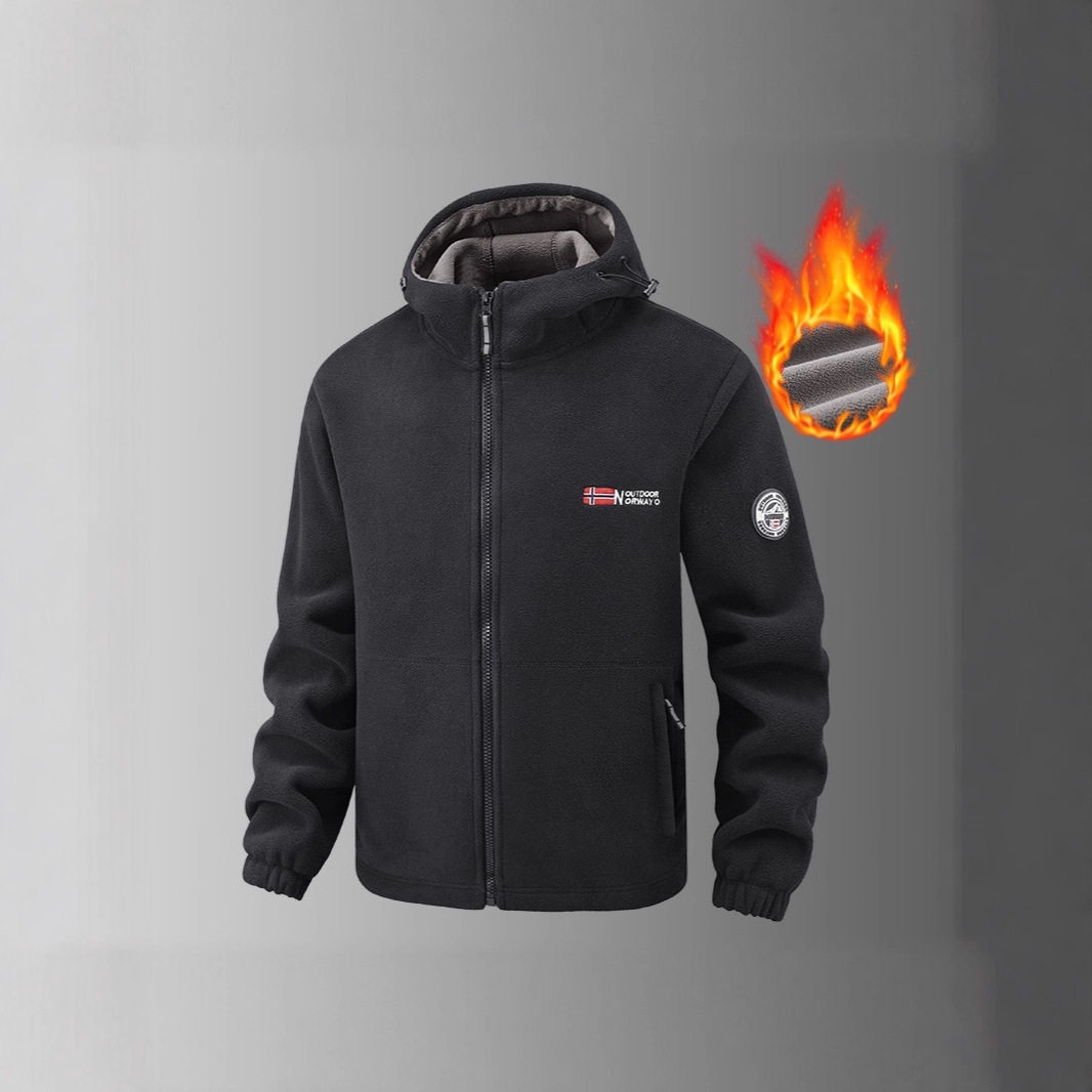 出口挪威大码保暖加厚双层带帽摇粒绒外贸跨境欧码加绒卫衣卫裤潮