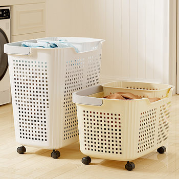 Dirty Clothes Basket Household Bathroom Dirty Clothes Storage Basket Large Capacity Bathroom Dirty Clothes Basket with Wheels Sundry Laundry Basket