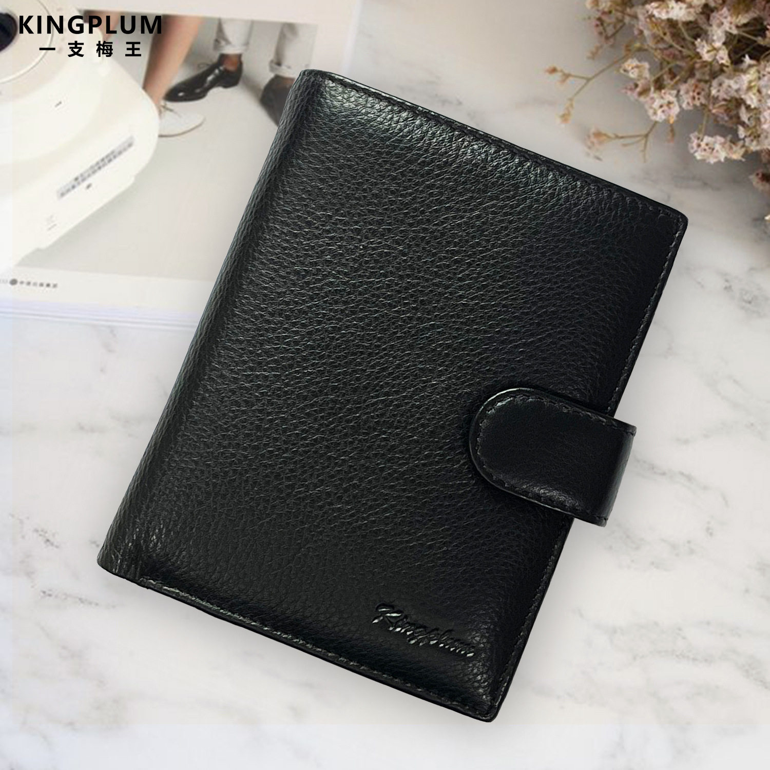 Портмоне Wallet Men's First Layer Genuine Leather Leather Pattern Russian Multifunctional Short Passport Bag