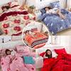 Warm Four-Piece Set, Thickeneded Flannel Quilt Cover, Bed Sheets, Pillowcases, Double-Sided Plush Quilt Cover, Coral Velvet Three-Piece Set Factory