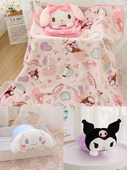 Cartoon white dog portable small size blanket nap blanket single student cute doll children blanket leisure blanket